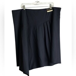 Lane Bryant Size 22 Black Asymmetrical Pleated Skirt New with Tags